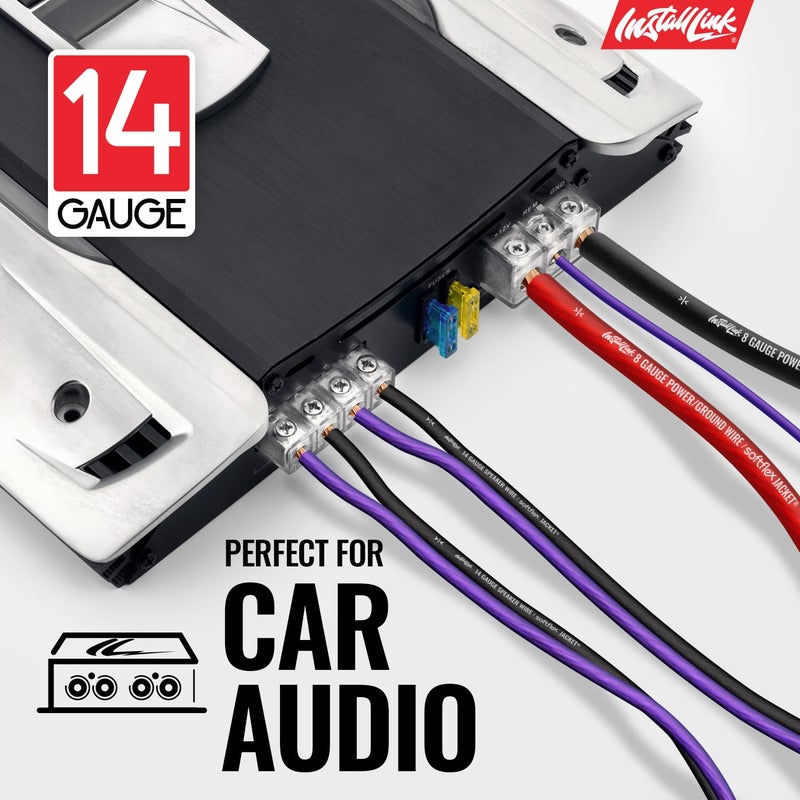 Install Link 14 AWG Gauge Speaker Wire Cable (30 Feet) Stereo, Car or Home Theater, CCA - Image 3